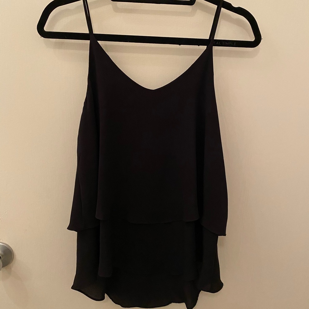 Francesca's Collections Black Layered Spaghetti-Strap Tank Top